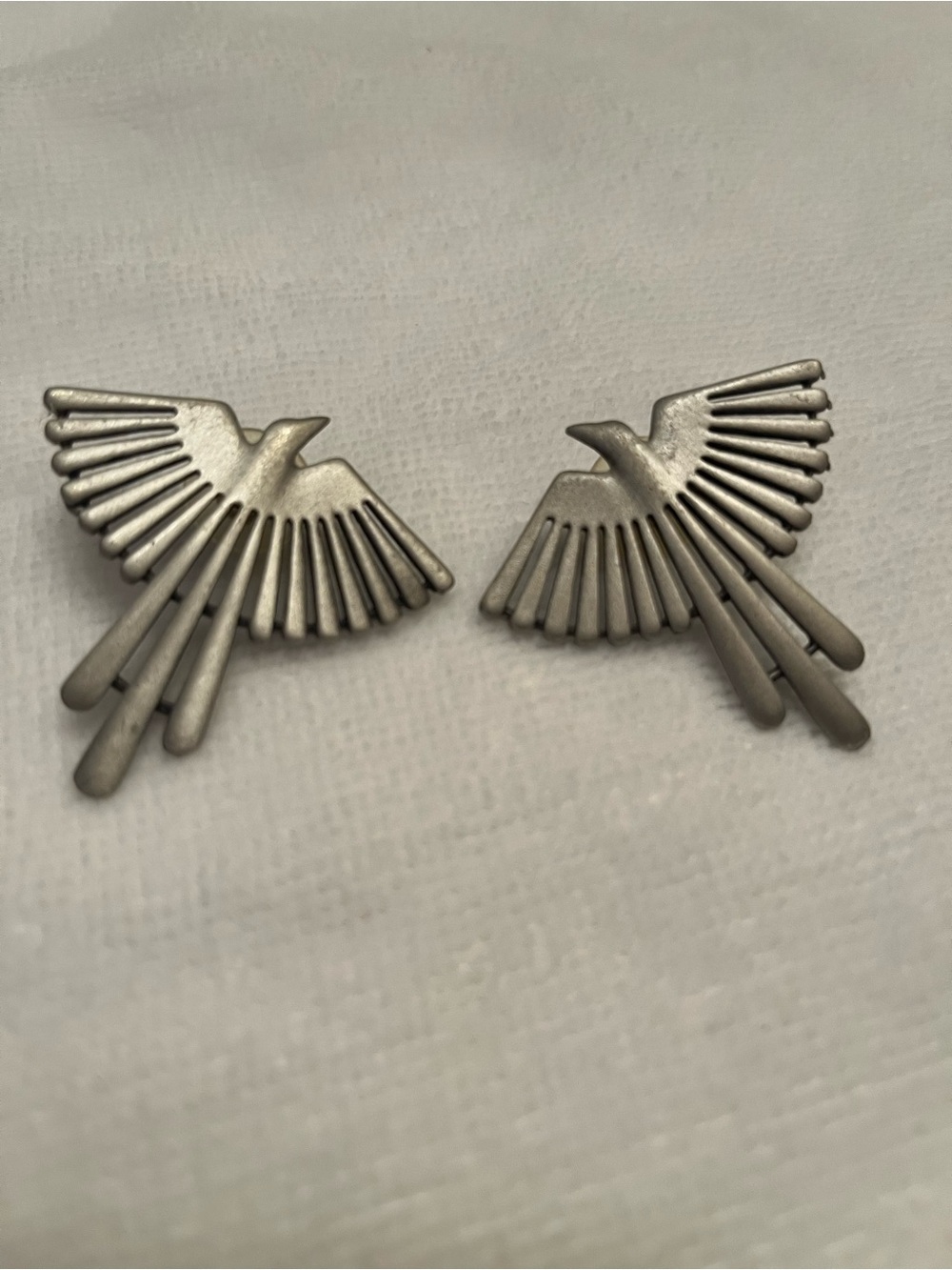 Vintage 1988 Phoenix Thunderbird Silver-Tone Brooch Set signed JJ Jonette - Picture 3 of 10